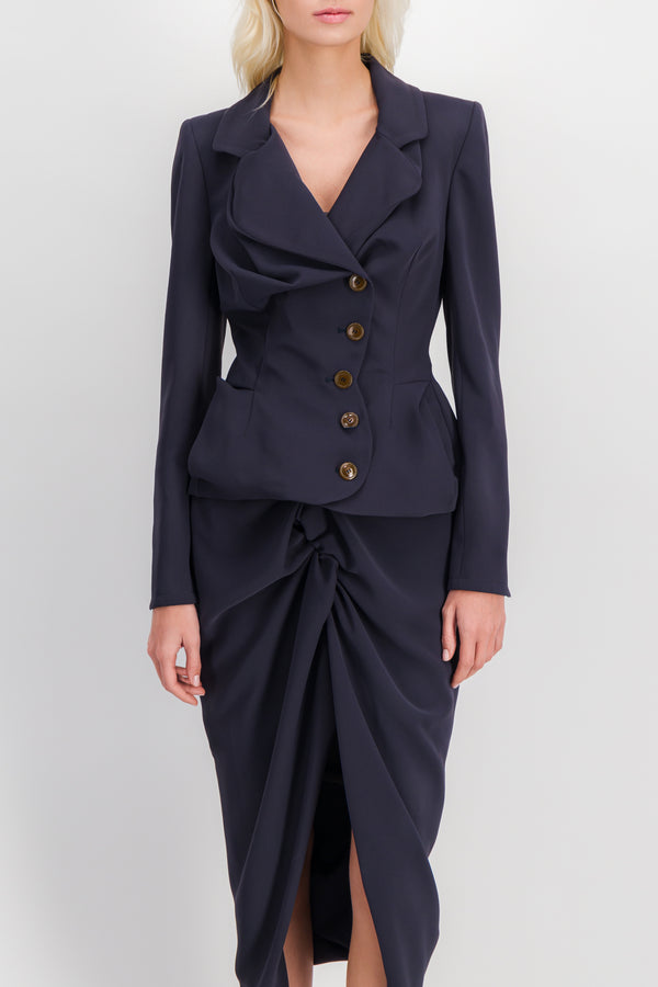 Draped cady tailoring blazer