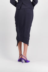 Draped cady pencil skirt