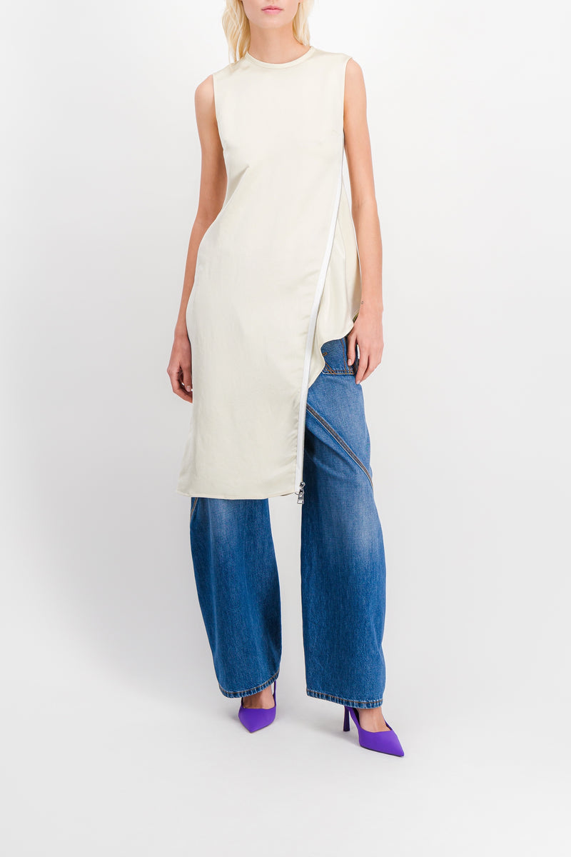 JW Anderson - Sleeveless asymmetric satin top