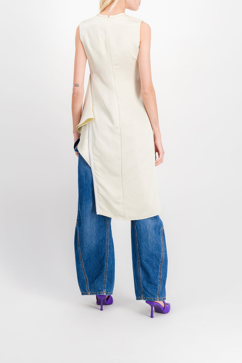 JW Anderson - Sleeveless asymmetric satin top