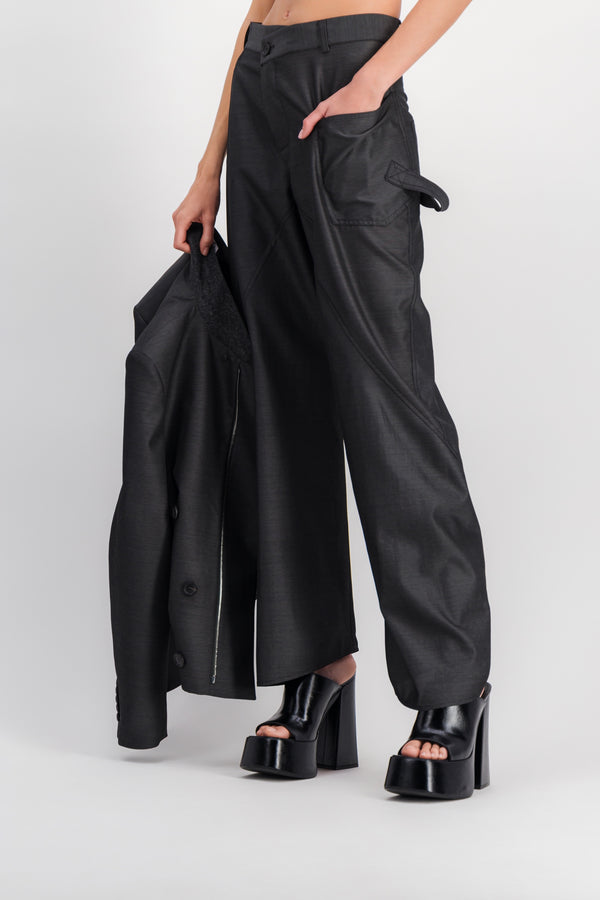 Loose wide leg tailoring pants