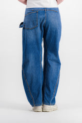 Light blue twisted workwear jeans