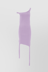 Asymmetric lilac mini dress