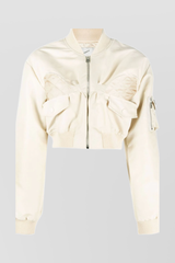 Cut-out cropped bomber jacket