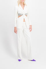 White low rise loose tailored pants