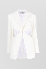 Blazer with twisted cut-out design