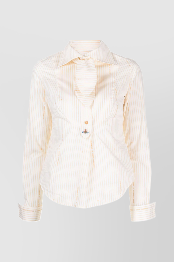 Bow tie shirt with fine stripes