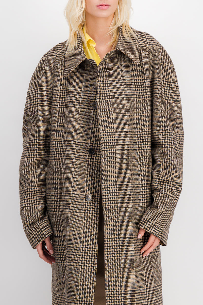 Maison Margiela - Short checked trench coat with wide sleeves