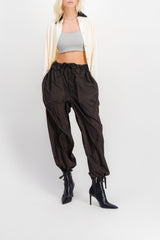 Transparent nylon loose wide leg pants