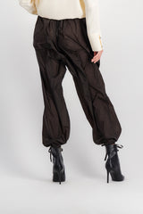 Transparent nylon loose wide leg pants