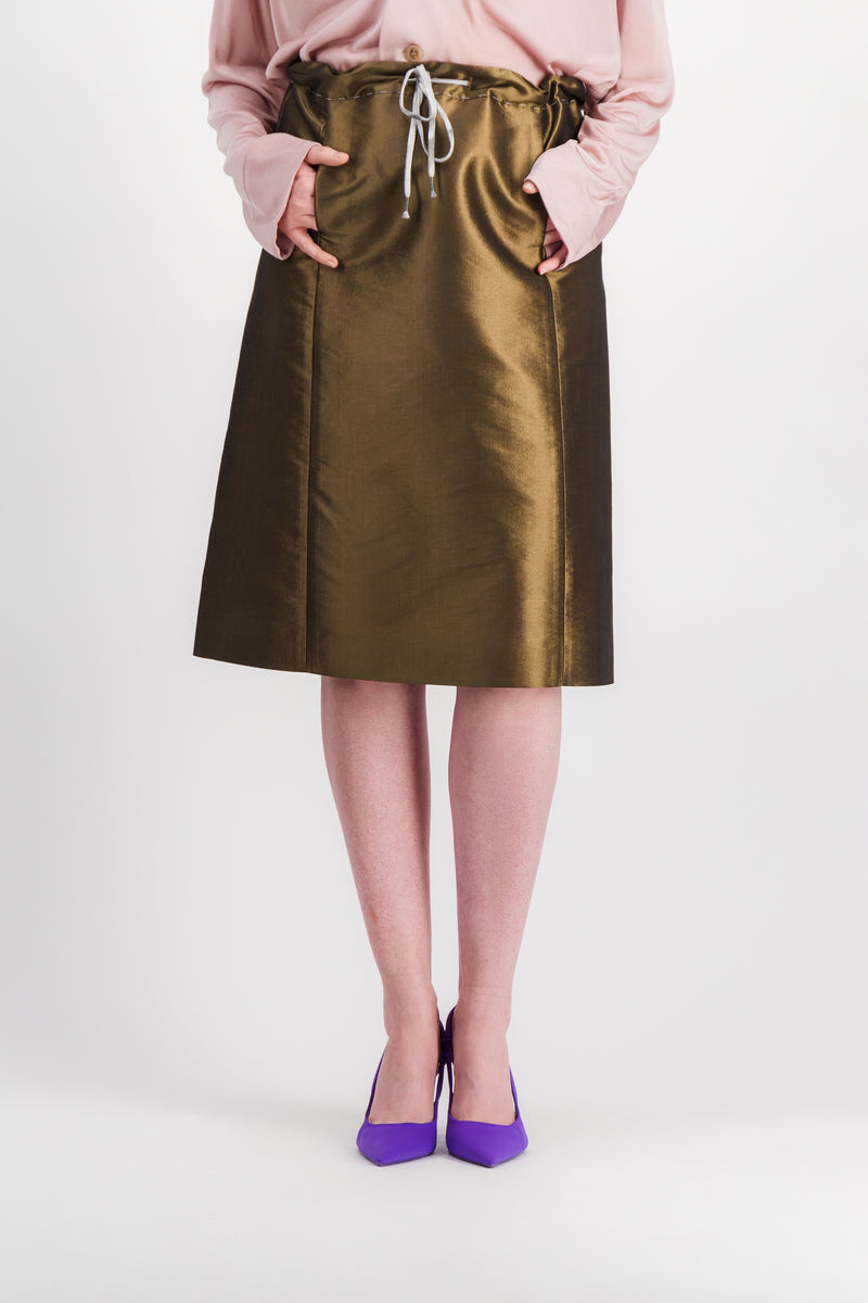 Maison Margiela - Shiny straight midi skirt