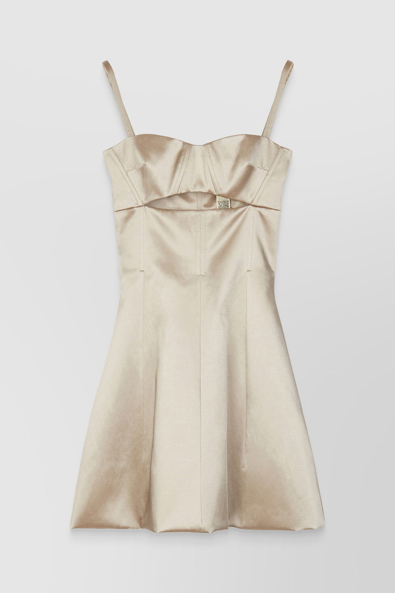 Patou - Eco satin corsage cocktail mini dress