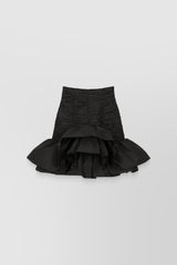 Eco faille ruffled bloom mini skirt