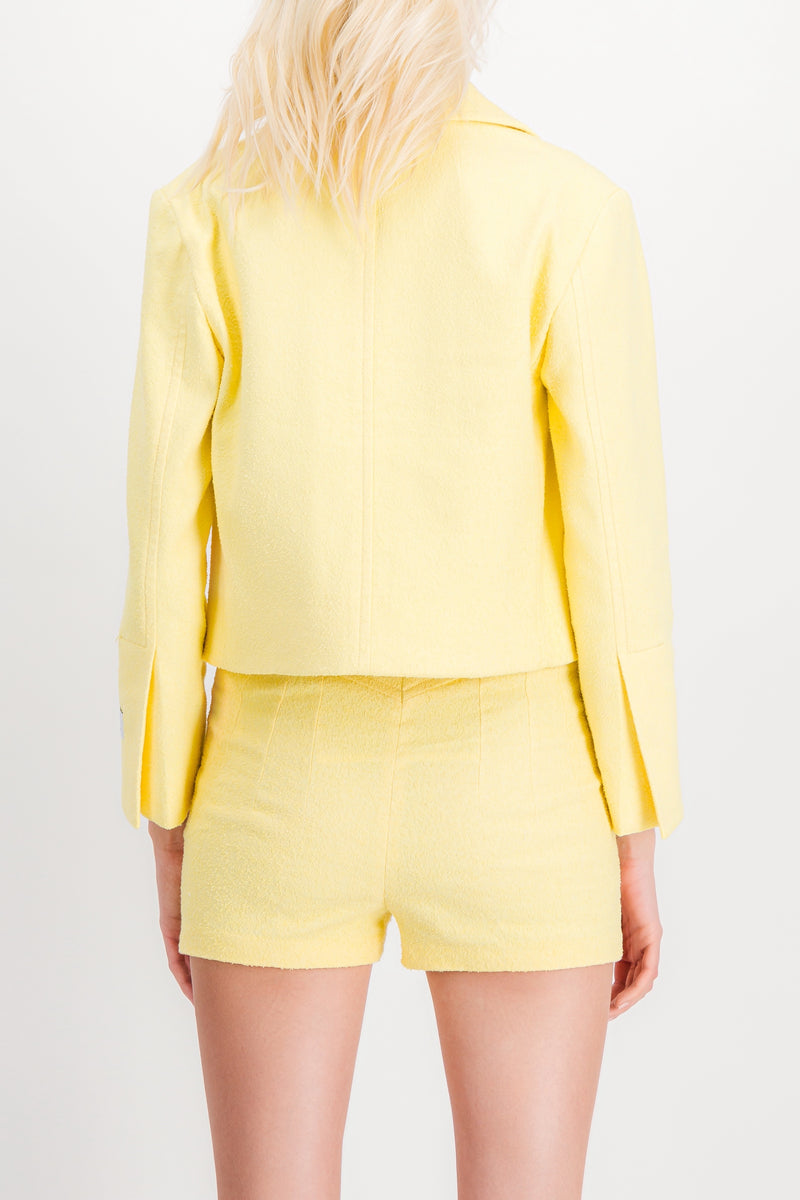 Patou - Yellow tweed tailored short jacket