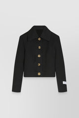 Black tweed tailored short jacket