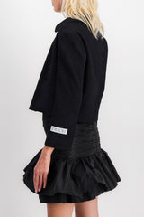 Black tweed tailored short jacket