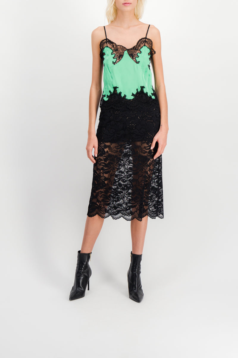 Paco Rabanne - Stretch lace midi skirt