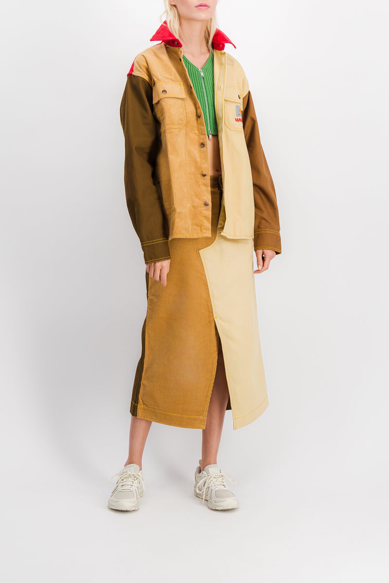 Marni - Color block long sleeved boyfriend shirt with front pockets