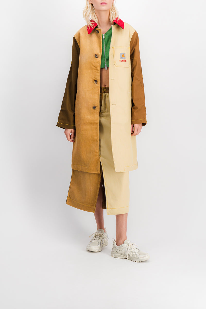 Marni - Color block long midi coat