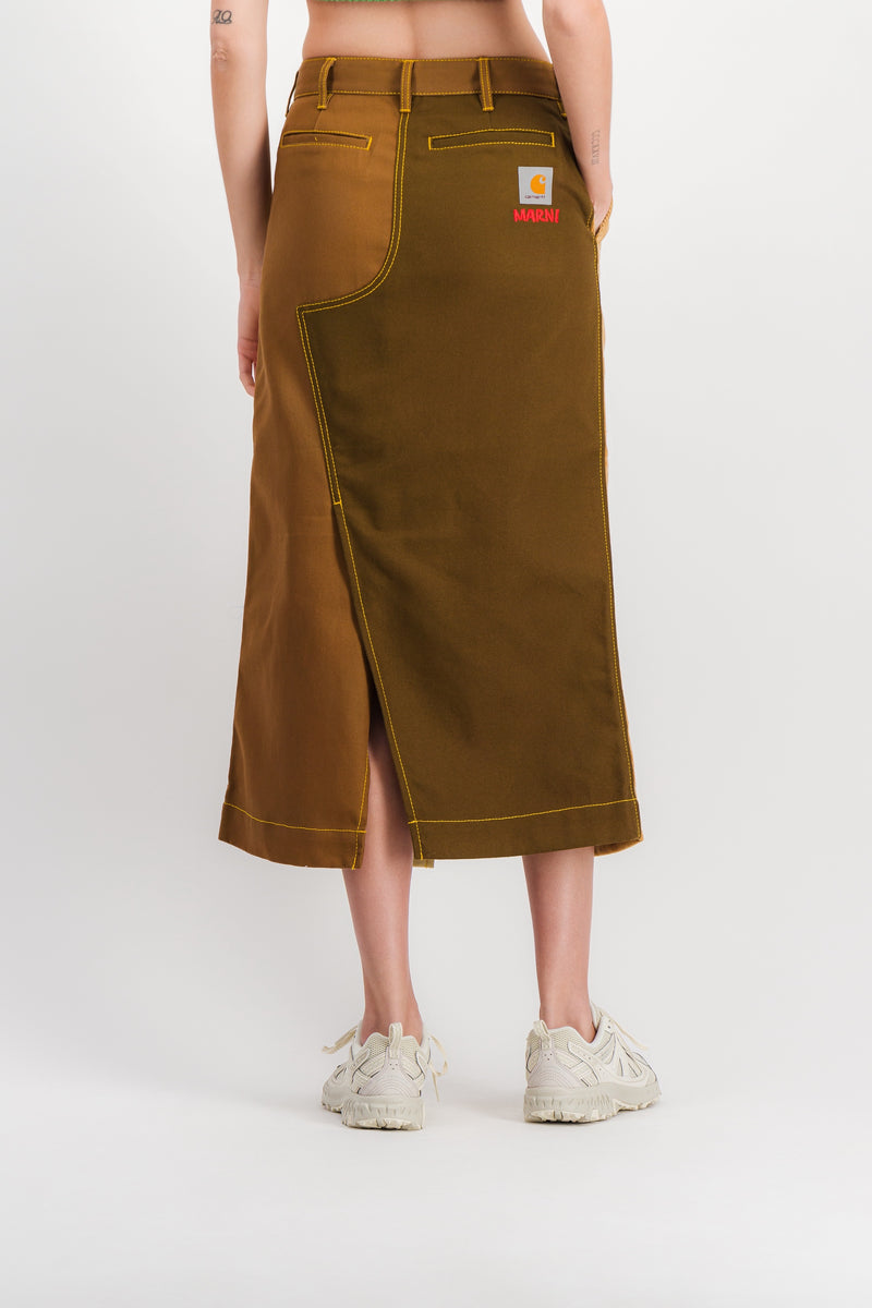 Marni - Color block midi skirt with front slit