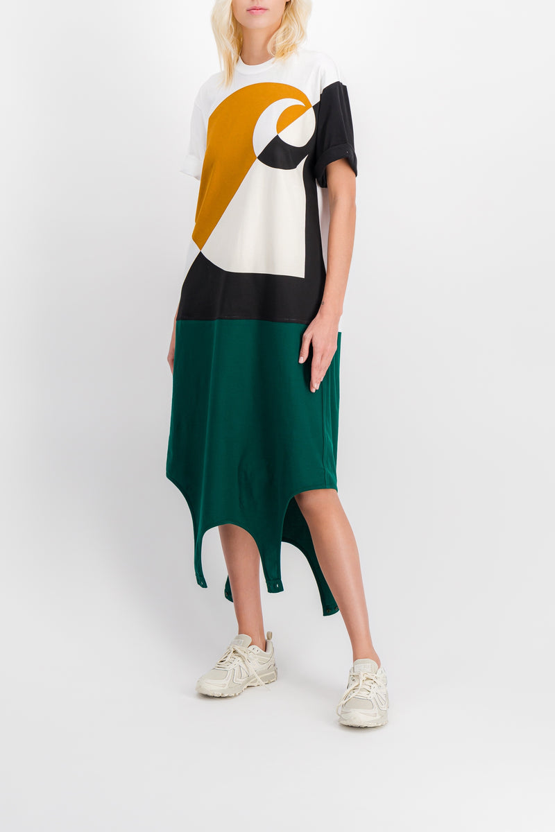 Marni - Loose t-shirt with Carhartt print and camisole overlayer