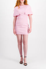 Pink mini dress with cape sleeves