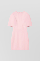Pink mini dress with cape sleeves