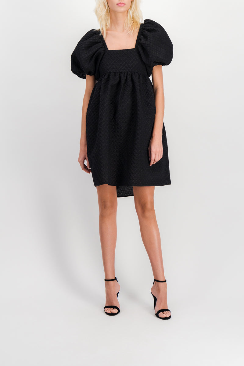 Cecilie Bahnsen - Bandeau mini dress with puff sleeves and bow tied back