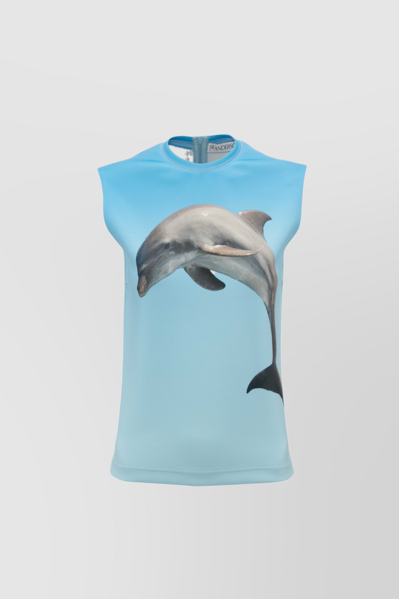 JW Anderson - Dolphine-print sleeveless top