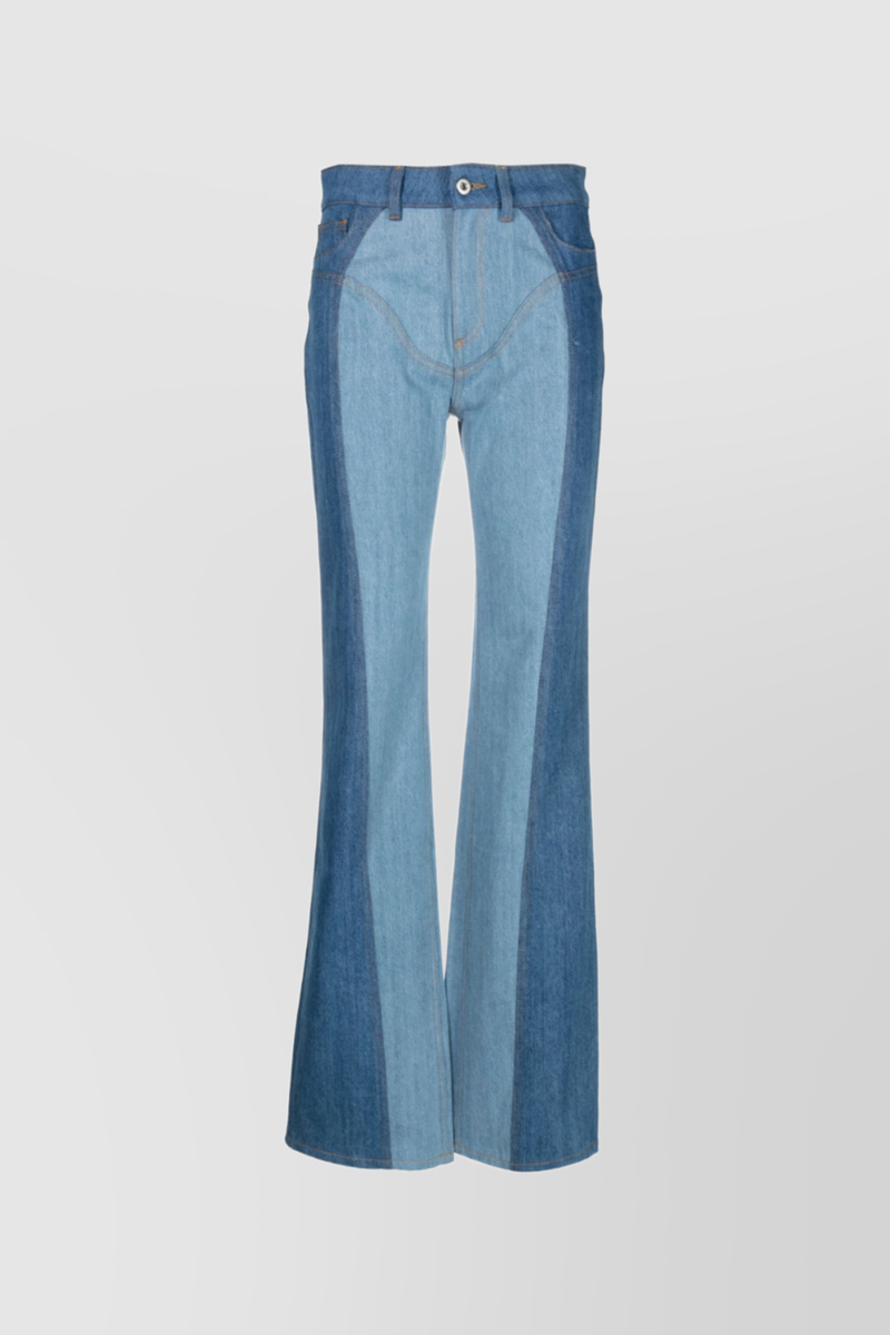 Nensi Dojaka - Bi-colored straight leg denim pants