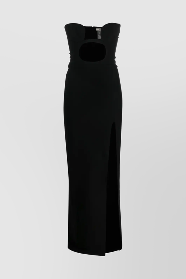 Bodycon bustier maxi dress with volute padded bra