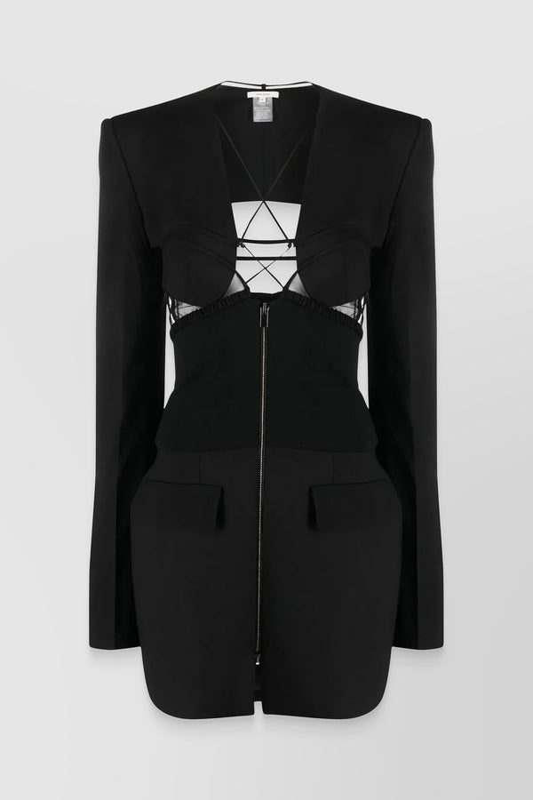 Hybrid tailoring jacket with bra detail