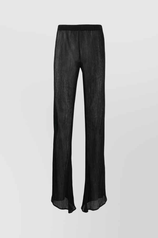 Black loose straight leg linen pants