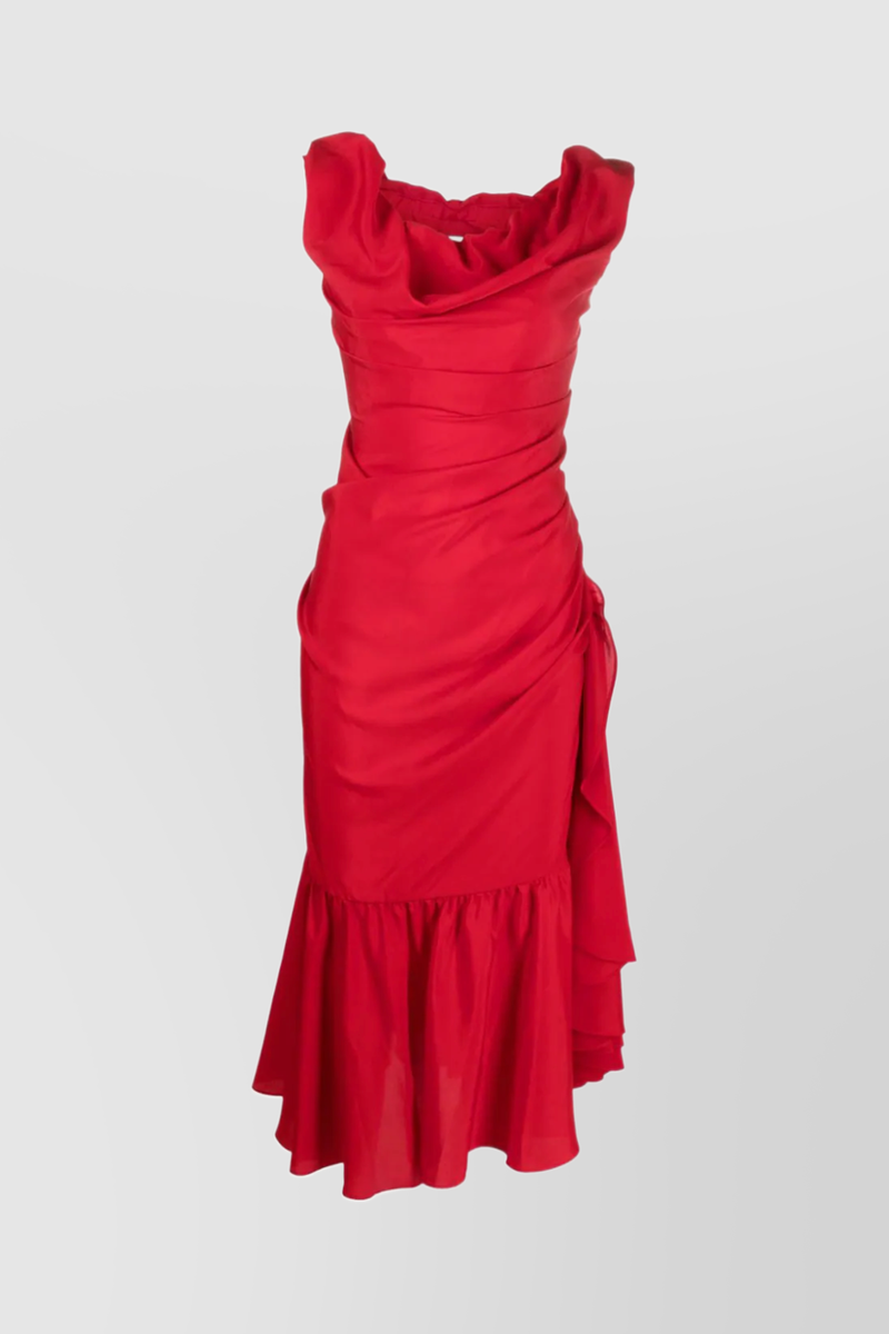 Vivienne Westwood - Off-shoulder Ginnie frill midi dress
