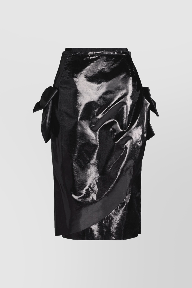 Maison Margiela - Draped pencil midi skirt with side-bows