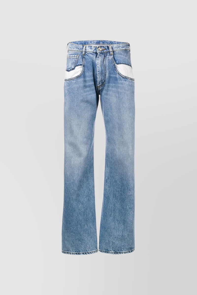 Maison Margiela - Straight leg 5-pocket denim trousers with cut-out pockets