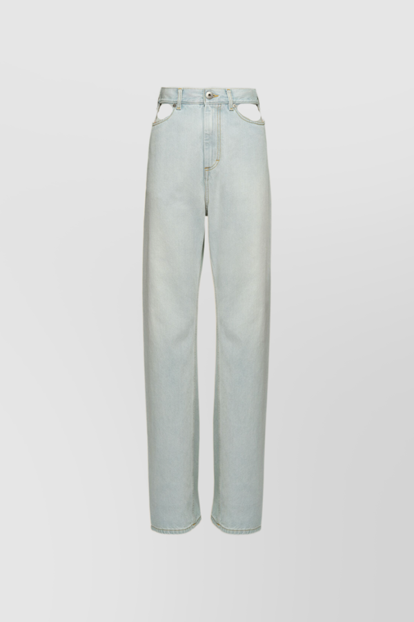 Straight leg 5-pocket denim trousers