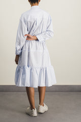 Gathered midi chemisier dress