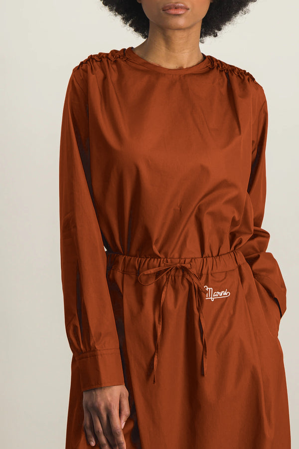 Clay gathered boxy cotton shirt