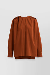 Clay gathered boxy cotton shirt