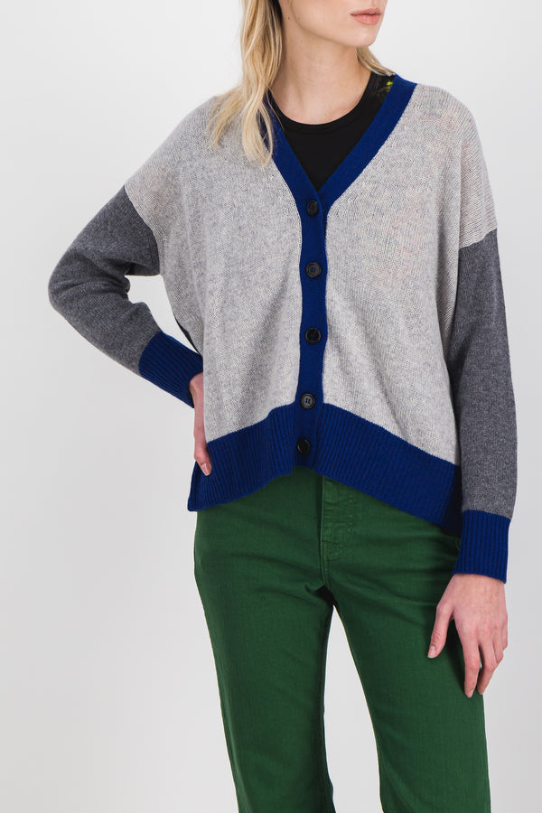 Long-sleeved boxy cardigan