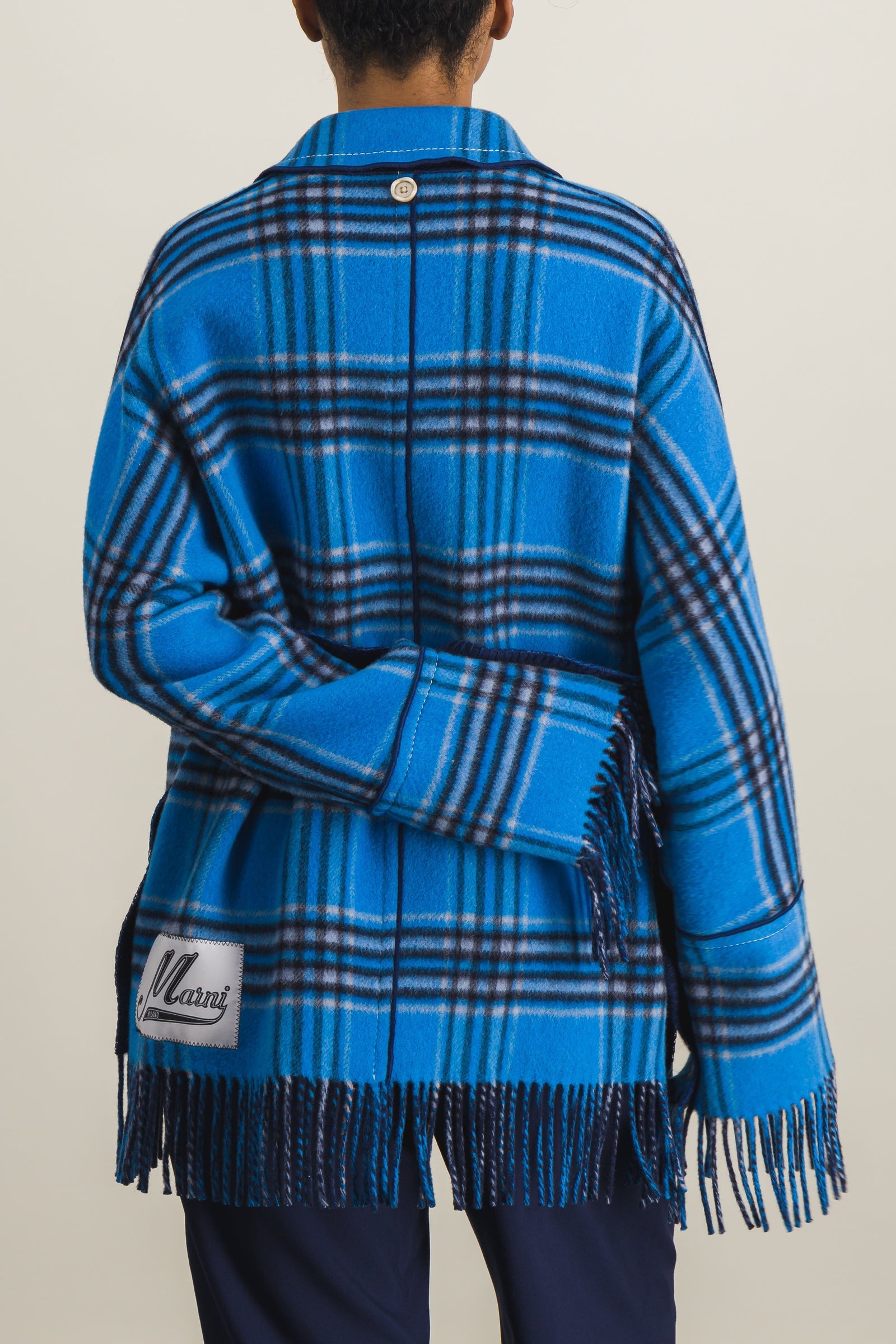 ボトムスその他 Marni Dark Blue Wool Fresh Fabric Baby Jacket With Deep blue tropical wool Baby jacket with Marni Mending | Marni