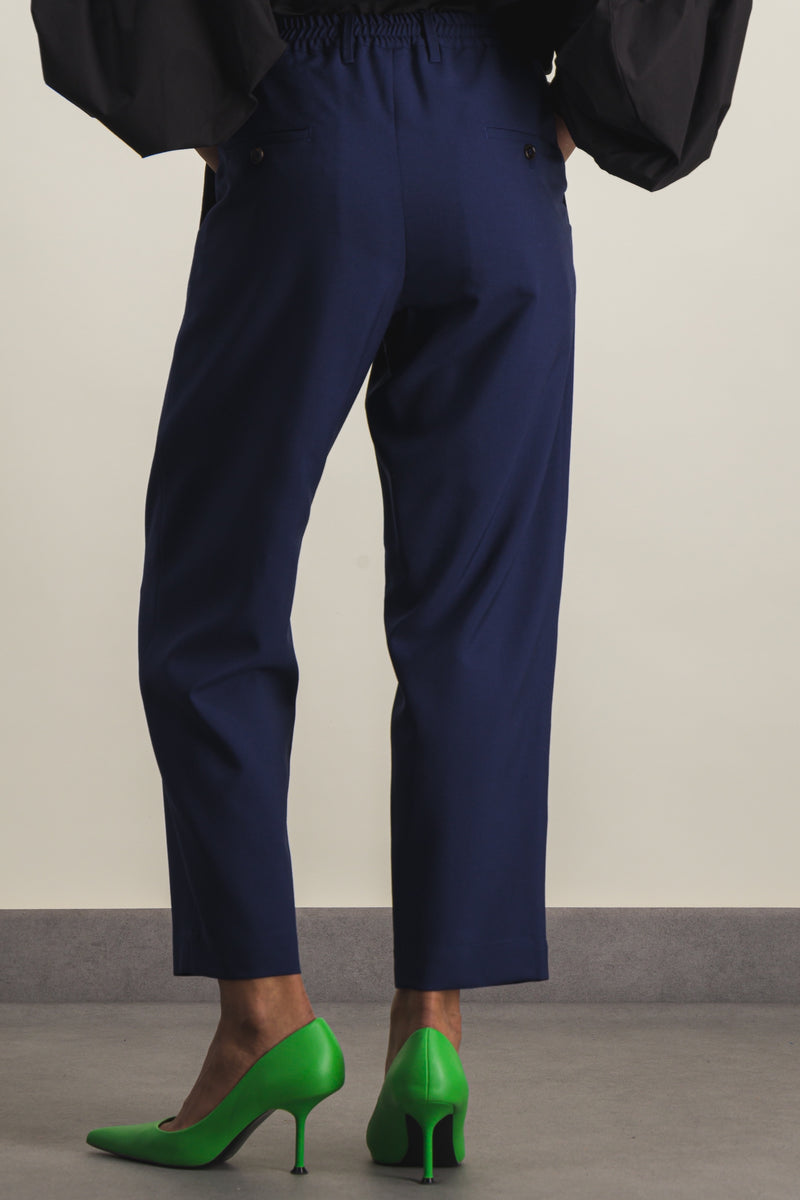 Marni - Cropped wool tailoring pant with elasticated waist