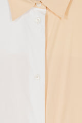 Two-tone asymmetric organic cotton shirt