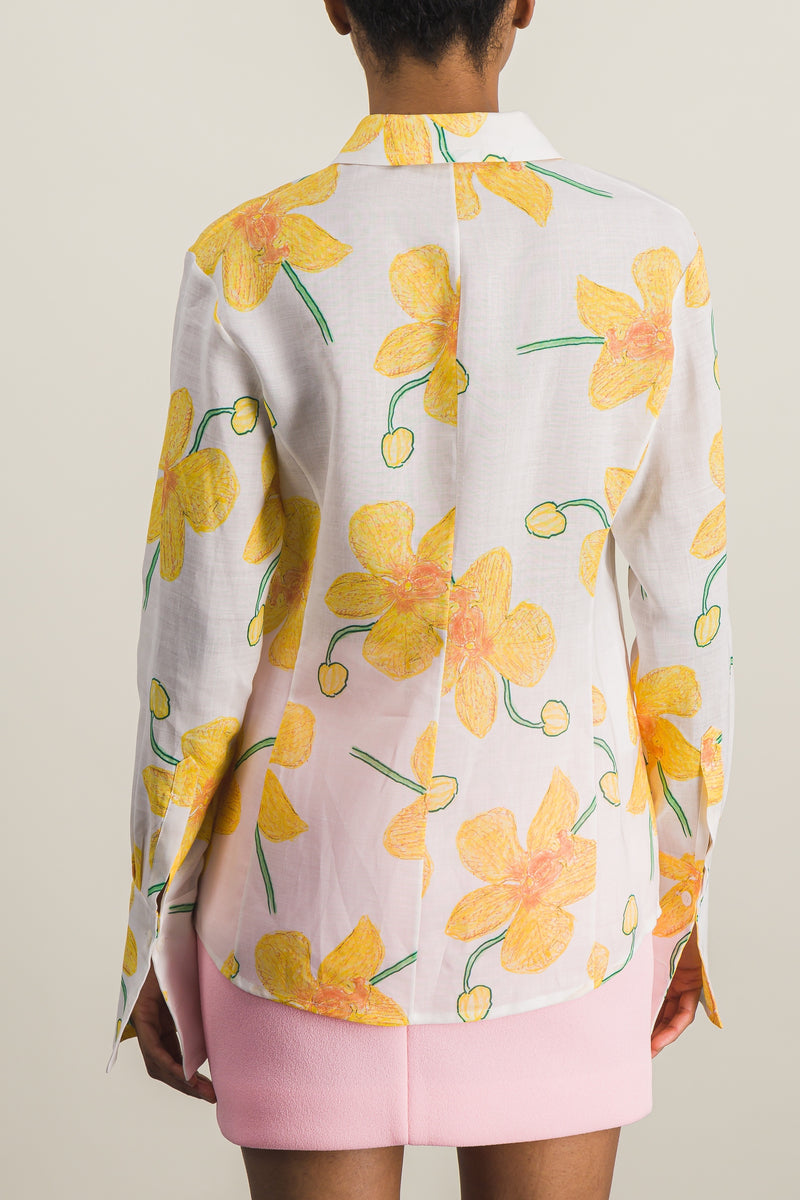 Marni - Classic flower printed linen shirt