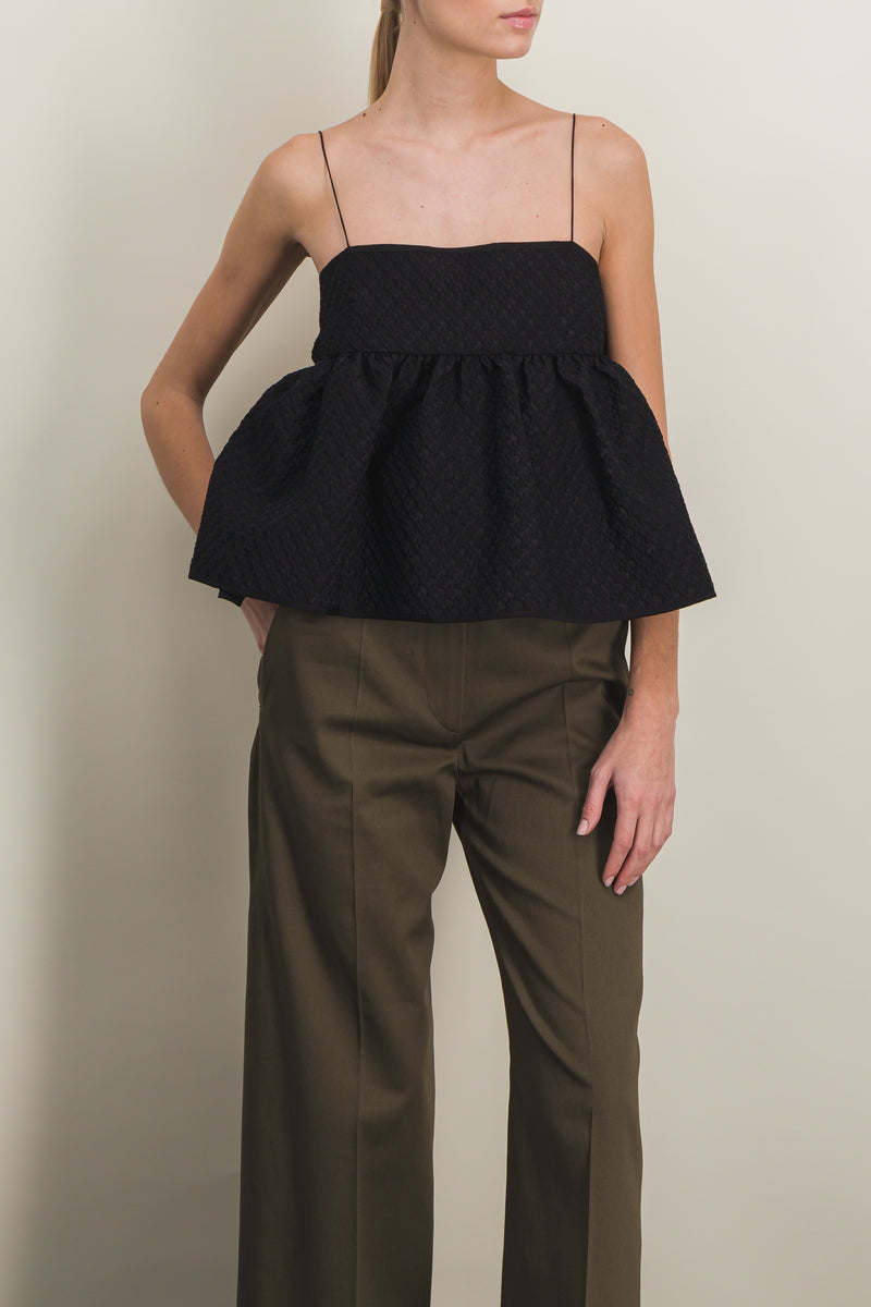 Cecilie Bahnsen - Bandeau cotton cloqué top with open back