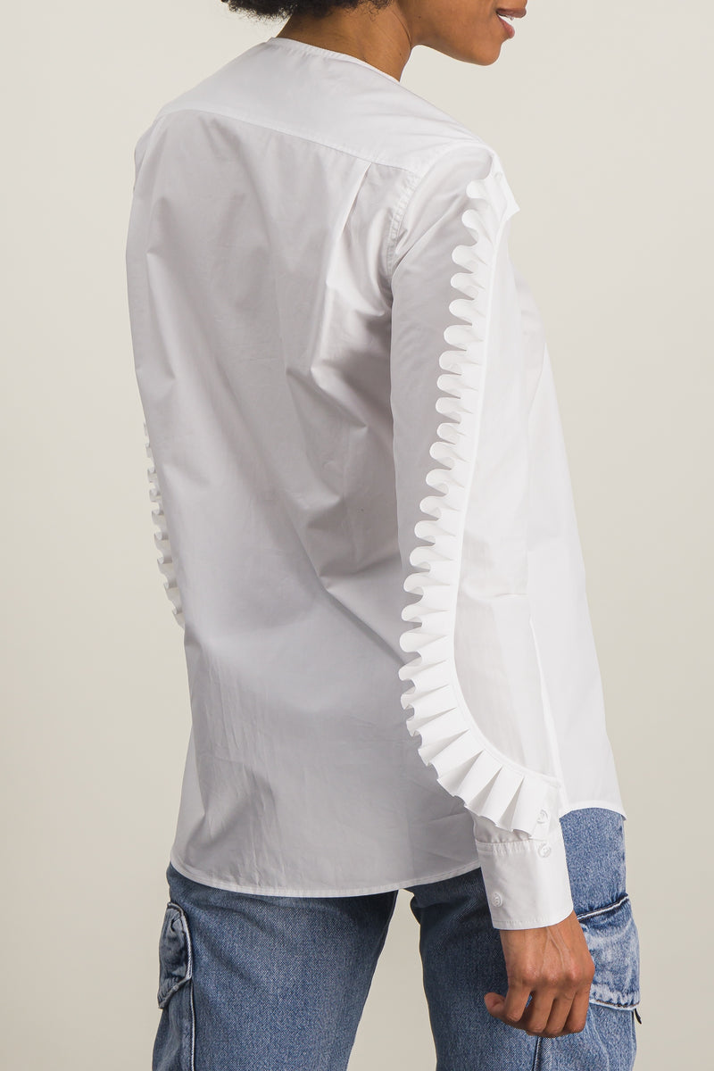 Coperni - Iconic ruffle cotton popline shirt