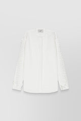 Iconic ruffle cotton popline shirt