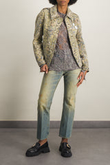 Multicolour jacquard cotton jacket