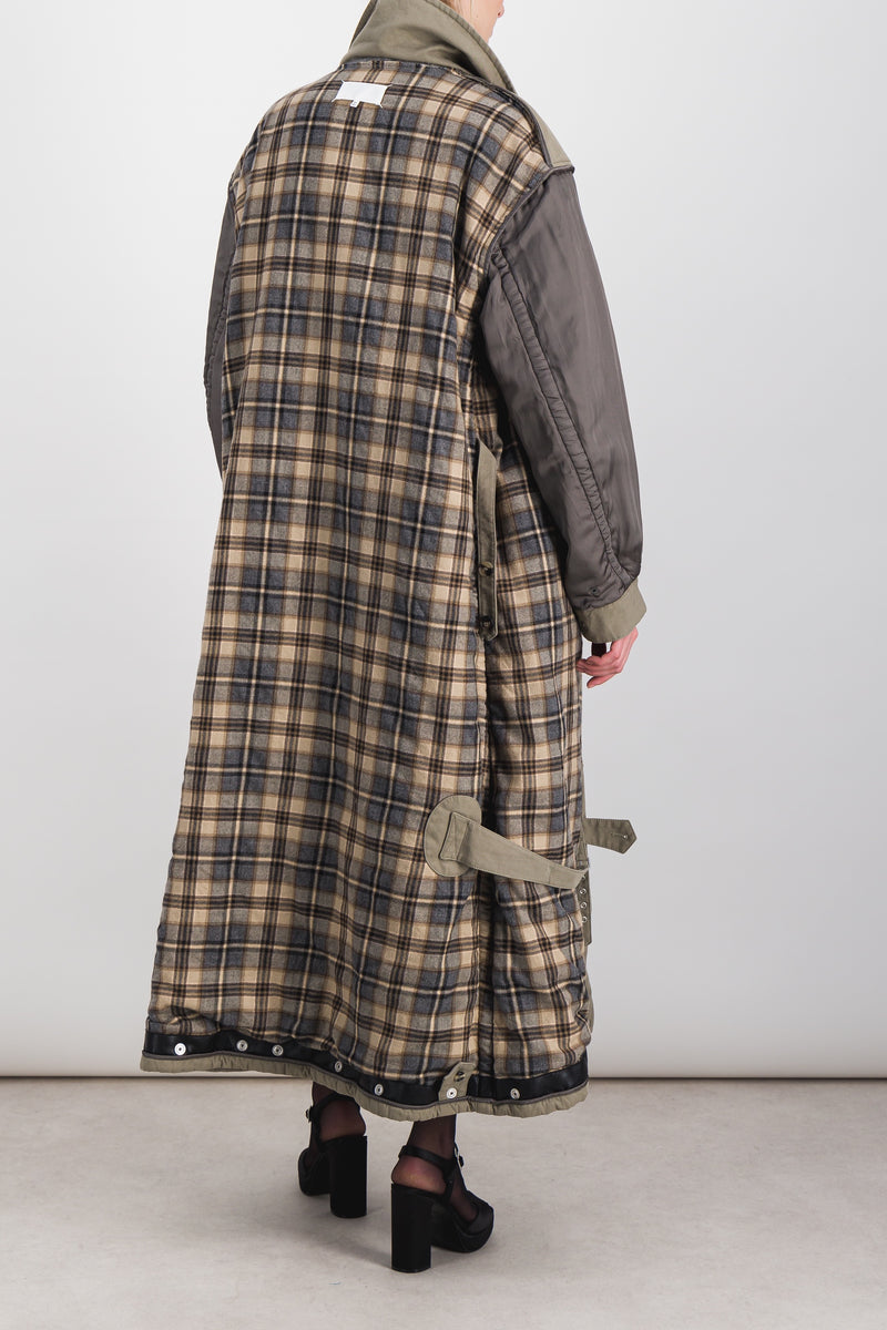 Maison Margiela - Reversible oversized cotton check trench coat